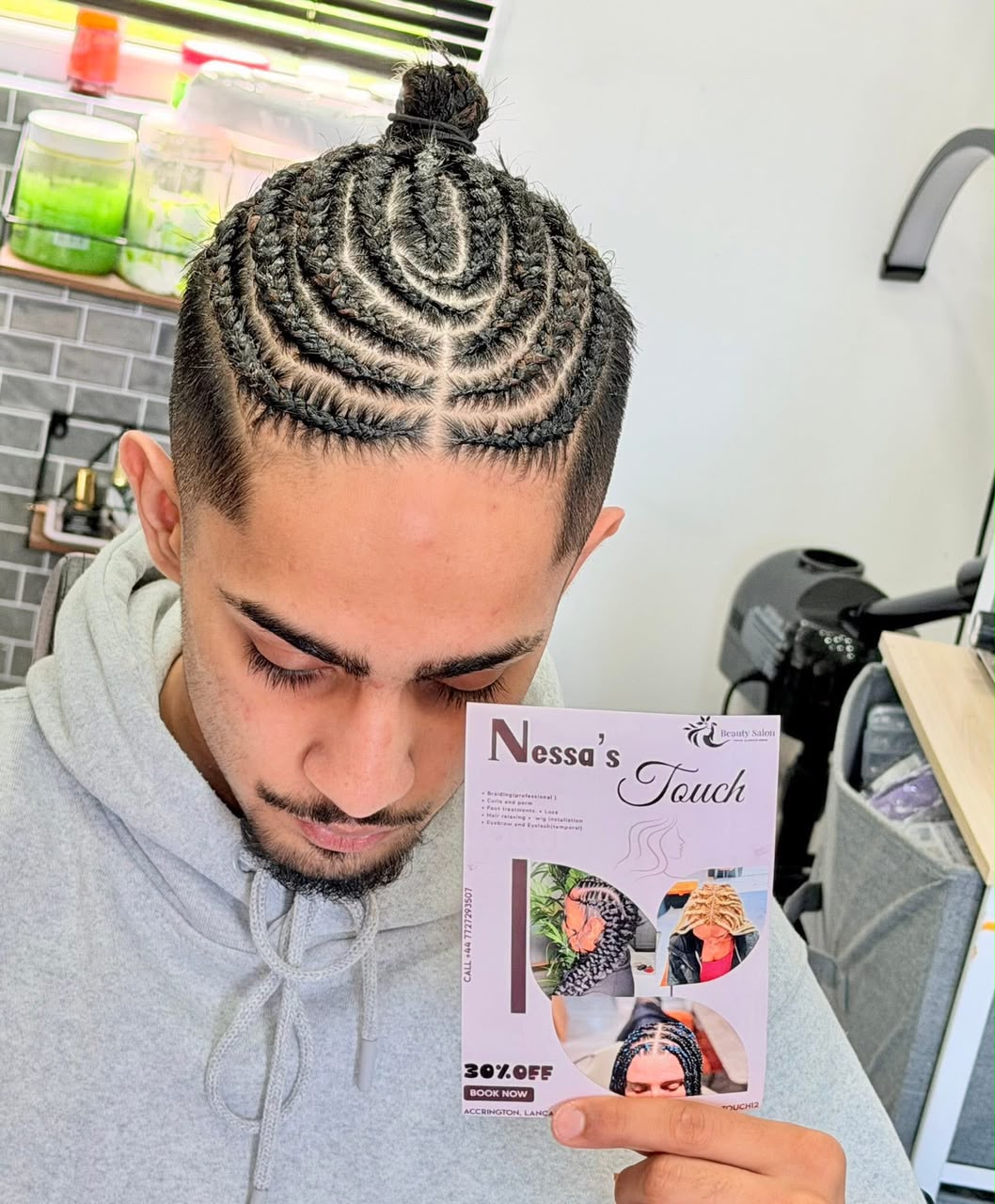 Male cornrow braids by Nessa's Touch Salon