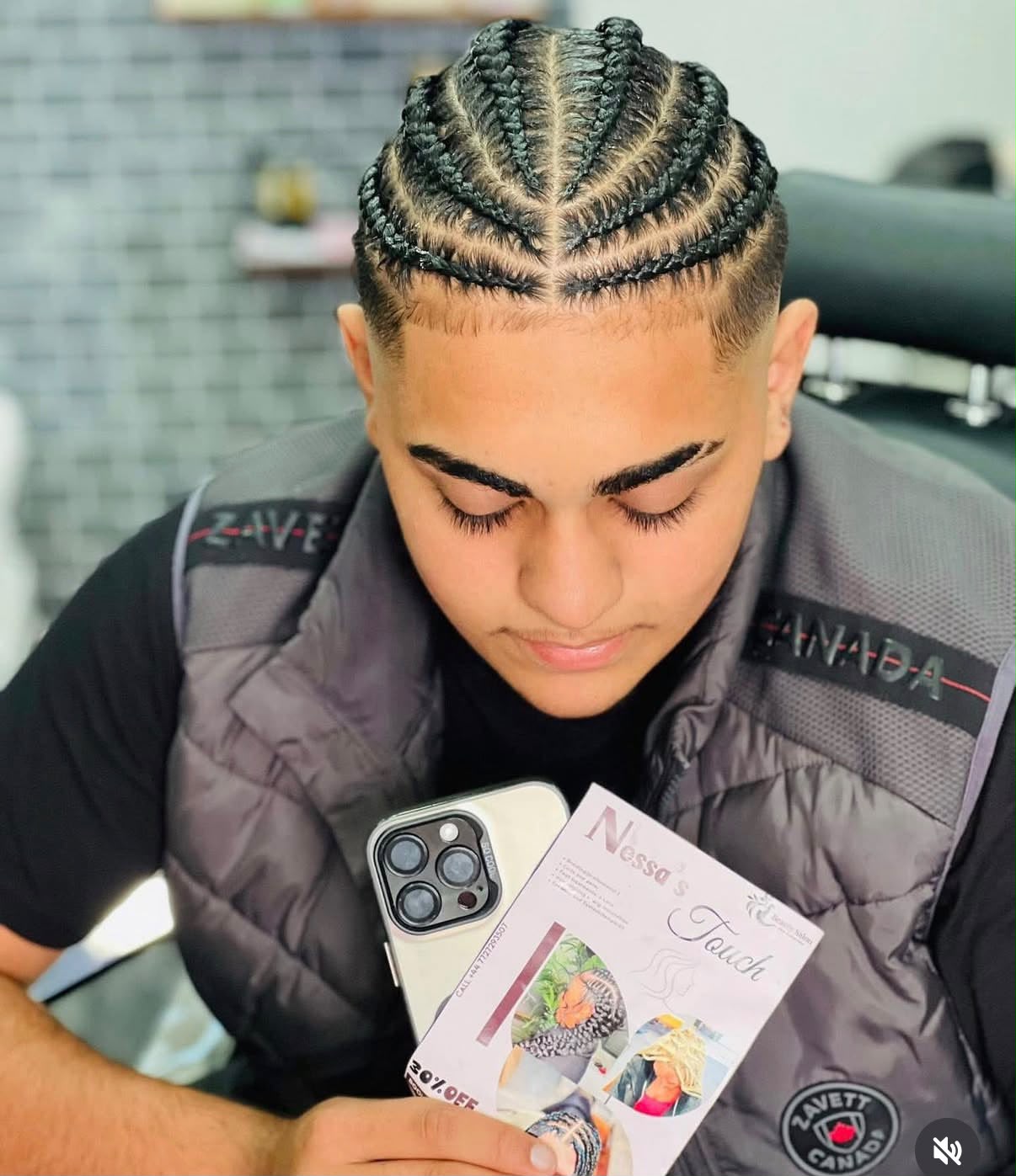 Male cornrows by Nessa's Touch Salon